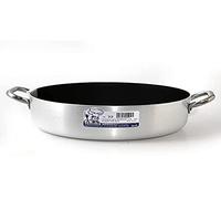 Pentole Agnelli Platinum Casserole Basse en Aluminium, avec 2 anses en Acier Inoxydable, Argent 45 cm Argent