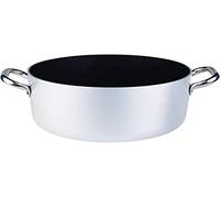 Pentole Agnelli Platinum Casserole Haute en Aluminium, avec 2 anses en Acier Inoxydable, Argent, 24 litres