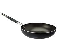 Pentole Agnelli Poêle Alblack à Hauts rebords en Aluminium, épaisseur 3 mm, Fond Induction de 8 mm, Manche Tubulaire en Acier Inoxydable, Noir 32 cm Noir