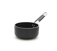 Pentole Agnelli Poêle Alblack à Hauts rebords en Aluminium, épaisseur 5 mm, Fond Induction de 10 mm, Manche Tubulaire en Acier Inoxydable, Noir 16 cm Noir
