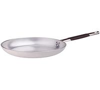 Pentole Agnelli Poêle Droite Radiant en Aluminium, épaisseur 5 mm, avec poignée Tubulaire en Acier Inoxydable, argenté 32 cm Argent