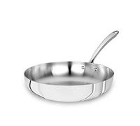 Pentole Agnelli Poêle évasée haute Alu-Inox pour induction 1907 avec manche tubulaire inox, diamètre 32 cm