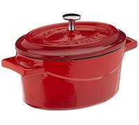 Pentole Agnelli Slowcook Casserole Ovale avec 2 poignées, en Fonte 0.4 litri Rouge