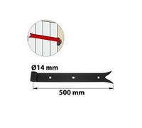 Penture acier prépeint, H.35 x L.500 x P.22 mm