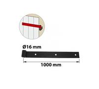 Penture acier prépeint, H.40 x L.1000 x P.26 mm