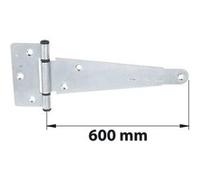 Penture anglaise axe composite L. 600 mm acier zingué blanc G