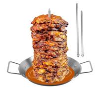 Peosaard Brochette verticale du barbecue, brochette al pasteur pour gril, brochette verticale avec poignée, pics de brochettes en acier inoxydable pour tacos al pastor, shawarma, kebabs, gyros