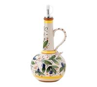 Peosaard Distributeur d'huile d'olive, Bouteille distributrice 'Huile 'Olive en céramique, Bouteille de 700 ML avec Bec verseur et poignée en Acier Inoxydable pour sauces de Cuisine vinaigre
