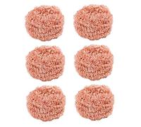 Peosaard Époudeur en cuivre, éponge de cuivre Non grattée de 6 pcs, Coussinets à récurer pour Fonte, Acier Inoxydable, Porte-grilles, Grils