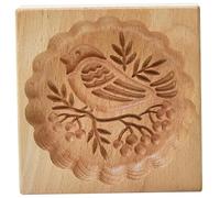 Peosaard Moule à Beurre en Bois, moules à Biscuits en Bois, Moule sablés sculptés en 3D, tampons Biscuits antiadhésifs de 3, 9 Pouces, moules réutilisables pour la Cuisson de