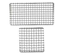 Peosaard Support de Pot de Camping pour Barbecue, Filet Grill Camping en Acier Inoxydable, Grill Bois Chauffage Bushcraft 2 pièces, Support Pot Barbecue
