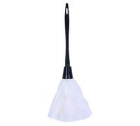 Peowuieu 1 plumeau Turkey avec poignée en plastique noir, outil de nettoyage (blanc) 35 cm