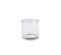 PEPAXON Vase en verre pour fleurs, transparent, haut cylindre, transparent, pour décoration de table, 10 x 10 cm