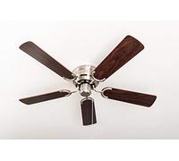 Pepeo Kisa Deluxe 105620192_OL Ventilateur de plafond en nickel brossé sans lumière Pales en bois de rose/noyer foncé