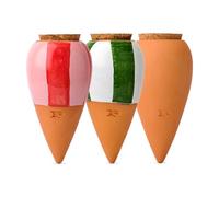 Pepin | 3X Mini Ollas Rayés | Oyas A Planter Terre Cuite | Arrosage Automatique et Ecologique pour Plante d'Intérieur et d'Extérieur | Système d'Irrigation Naturel | Mini Oyas Terracotta - 12cl