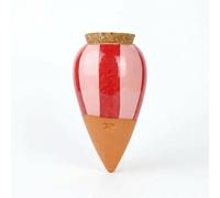Pepin | Olla Terre Cuite à Planter | Arrosage Automatique et Ecologique pour Plante d'Intérieur et d'Extérieur | Irrigation Naturelle | Autonomie d'Environ 1 Semaine | OYA rayé Rose/Rouge 25cl