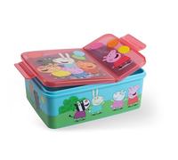 Peppa Pig Boîte à sandwich pour enfants - Boîte à déjeuner Bento avec compartiments, Boîte à goûter étanche en plastique pour l'école et la maternelle, Rose
