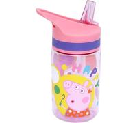 Peppa Pig Bouteille d'eau de 400 ml pour enfants - Sans BPA, matériau Tritan non toxique, anti-fuite avec paille - Idéal pour l'école, la gym, les voyages, le cyclisme et les activités de plein air,
