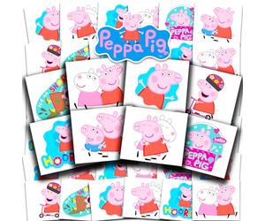 Peppa Pig Tattoos Party Favors Bundle ~ 72 Pre-Cut Individual 2" x 2" Peppa Pig Temporary Tattoos for Kids Boys Girls (Peppa Pig Party Supplies MADE IN USA)