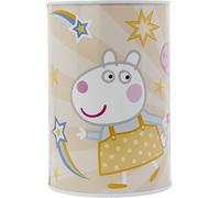 Peppa Pig Tirelire métallique officielle de 15 cm pour enfants - Boîte à économie de pièces de monnaie - Joli cadeau d'anniversaire pour filles et garçons