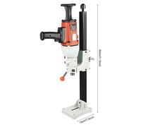 Perceuse à béton - Machine de forage à carottage - 2200 W - Portative - Pour forage à sec et à l'eau - Livrée avec support - Adaptée au béton armé, aux briques et aux tuyaux - Rouge