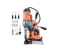 VEVOR Perceuse Magnétique 1400 W, Perceuse à Colonne 10000 N, Diamètre d'Alésage 50 mm, Vitesse 0-850 tr/min, Sens de Rotation Réversible, 6 Forets, pour Surfaces Métalliques, Rénovation Résidentielle
