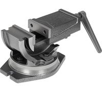 Perceuse à colonne avec mors de serrage - Étau de table - Force de serrage de 19 kN - Ouverture maximale de 80 mm - Fonte - Base rotative à 360° - Argenté