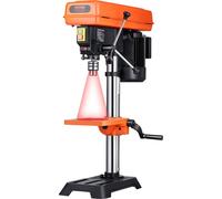 Perceuse à colonne VEVOR 254 mm, moteur à induction 550 W, vitesse réglable de 550 à 2500 tr/min, table de travail inclinable de 0 à 45°, positionnement par rayons X, pour le bois et le métal