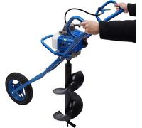 Perceuse à deux temps pour trous profonds, foreuse de sol, tarière pour tranchées, avec une mèche de 300 mm, moteur essence de 3 chevaux, perceuse manuelle pour trous profonds, foreuse pour sol, pour 