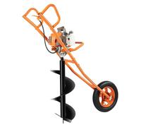 Perceuse à gazon motorisée, avec chariot de transport, 63 cc