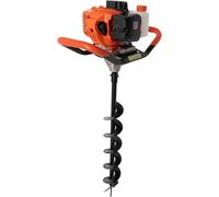 Perceuse à injection de carburant essence de 2,3 chevaux, foreuse de sol de 52 cc, foreuse pour pieux, électrique, machine de forage, 4", 6", 8", 3 mèches de forage + 30 cm d'extension, 1460 W