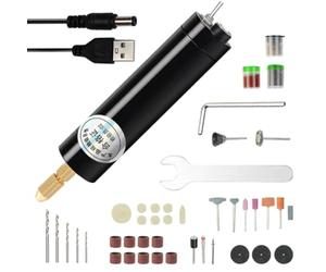 Perceuse à Main USB - 2,5 x 12,5 Cm 1 Mini Outil ABS En Cuivre, 73 Accessoires Bits De Roue Brosse À Disque | Ménage Perçage Coupe Polissage Gravure Artisanat Résine J