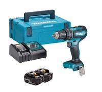 Perceuse à percussion 18V LXT - MAKITA - avec 2 batteries 3.0Ah 18V - chargeur - MAKPAC - DHP485RFJ