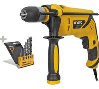 Perceuse à percussion 850W + Coffret de 8 Forets ACIER Ø 3 à 10mm Perçage - Vissage Haute Qualité VITO