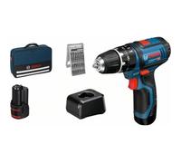 Bosch Professional Perceuse à percussion GSB 12V-15 2 batteries 2,0Ah 25 accessoires sac inclus