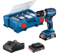 Perceuse à Percussion Bosch Professional GSB 18V-45, 2 Batteries 2.0Ah, Chargeur GAL 18V-20, L-Case Pick & Click 82pcs