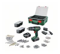 Perceuse à percussion Bosch UniversalImpact 18 V (2 batteries 1,5 Ah + SBX + 241 accessoires)