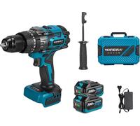 Perceuse à percussion, couple de 900 N·m, batterie lithium-ion 21 V, lot de 2 batteries B