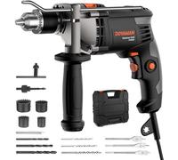 Perceuse à percussion de 850W avec mandrin de 13 mm, perceuse électrique avec fonction de percussion et vitesse variable de 0 à 3000 tr/min – pour béton, maçonnerie, bois – inclut des forets et une ma