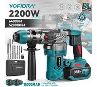 Perceuse à percussion électrique sans fil YOFIDRA Brushless 26MM, tournevis multifonctionnel, outil rotatif compatible avec les batteries Makita. No Battery Style A