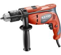 Perceuse à percussion Extol Premium 550 W, butée de profondeur, poignée supplémentaire, capacité de perçage diamètre bois 25 mm, béton 13 mm, métal 13 mm, 1 pièce, rouge, 8890014