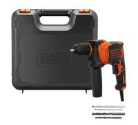 Perceuse à percussion filaire - 710W - BLACK+DECKER - avec coffret, poignée latérale, 4 mèches - BEH710K-QS