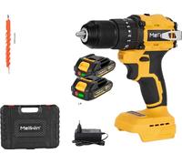 Perceuse à percussion, moteur sans balais, 3 modes de fonctionnement, lot de 2 batteries A