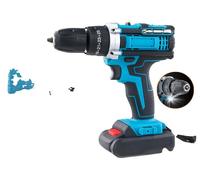 Perceuse à percussion sans fil, 25+3 vitesses, fonction percussion, marteau perforateur, alimentation par batterie, design compact
