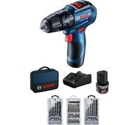 Bosch - Perceuse-visseuse sans fil 12 V avec accessoires, 2 batteries Li-lon 2,0 Ah, avec accessoires, chargeur 06019G9101
