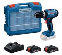 Perceuse à percussion sans fil BOSCH PROFESSIONAL GSB 18V-25, 2 batteries 2,0Ah, chargeur GAL 18V-20, 63 accessoires