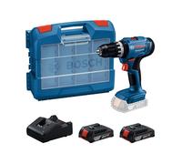 Perceuse à percussion sans fil BOSCH PROFESSIONAL - GSB 18V-25 - 2 batteries GBA 2,0Ah + chargeur GAL 18V-20 + 63 accessoires