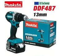 Perceuse à percussion sans fil Makita DDF487 13 mm, 18 V, lithium-ion, haute puissance, tournevis électrique, batterie Makita 6.0AH BL1860 BL1850 BL1840 18V DDF487 X1