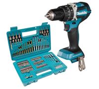 Perceuse à percussion sans fil Makita DHP 484 Z 18 V 54 Nm sans balais + jeu de 102 mèches - sans batterie, sans chargeur