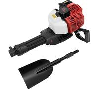 Perceuse à pousser à essence avec pelle, 52 CC, moteur 2 temps, perceuse pour plantations, maniable, perceuse pour jardin et travaux de terrasse, 6500 tr/min, démarrage manuel, réservoir de carburant 